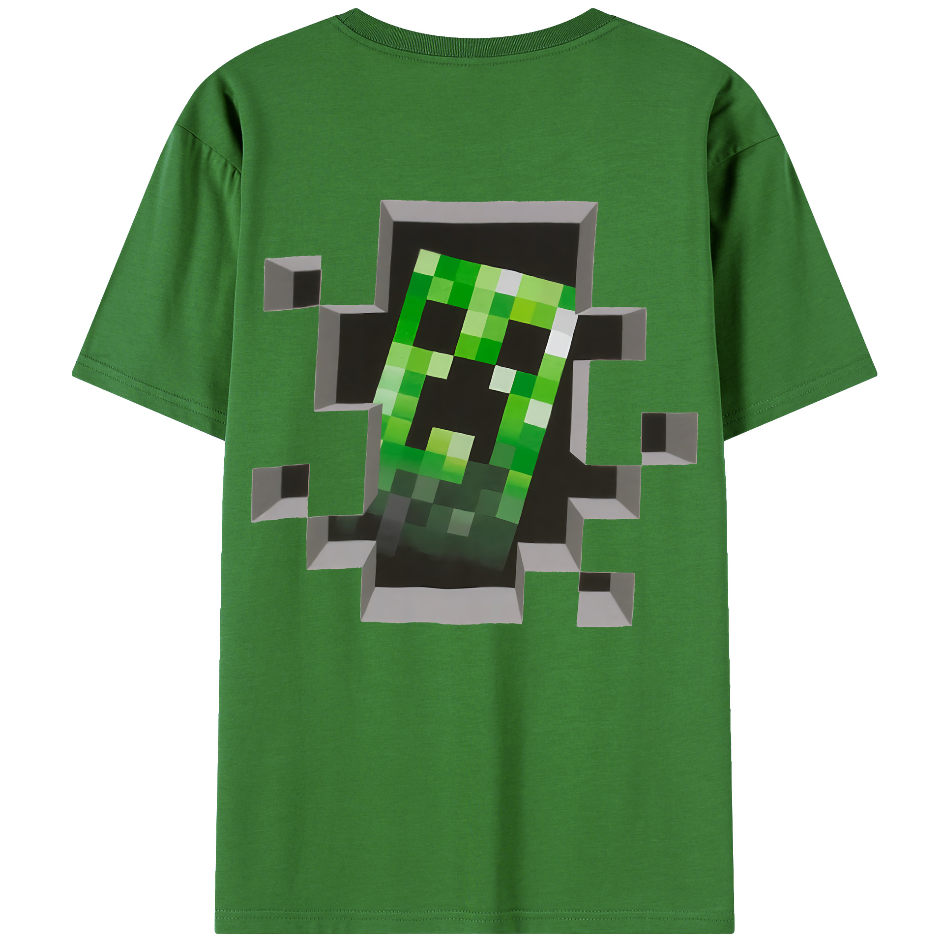 （画像用） マインクラフト ブロックの世界 Minecraft MC Block world レディース半袖Tシャツ(バックプリント)